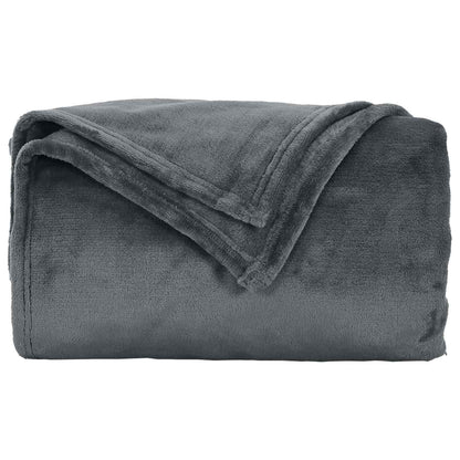Throw Blankets 6 pcs Dark Grey 240 x 270 cm Fleece