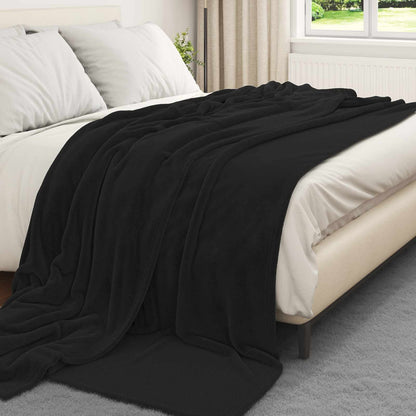 Throw Blankets 6 pcs Black 240 x 270 cm Fleece