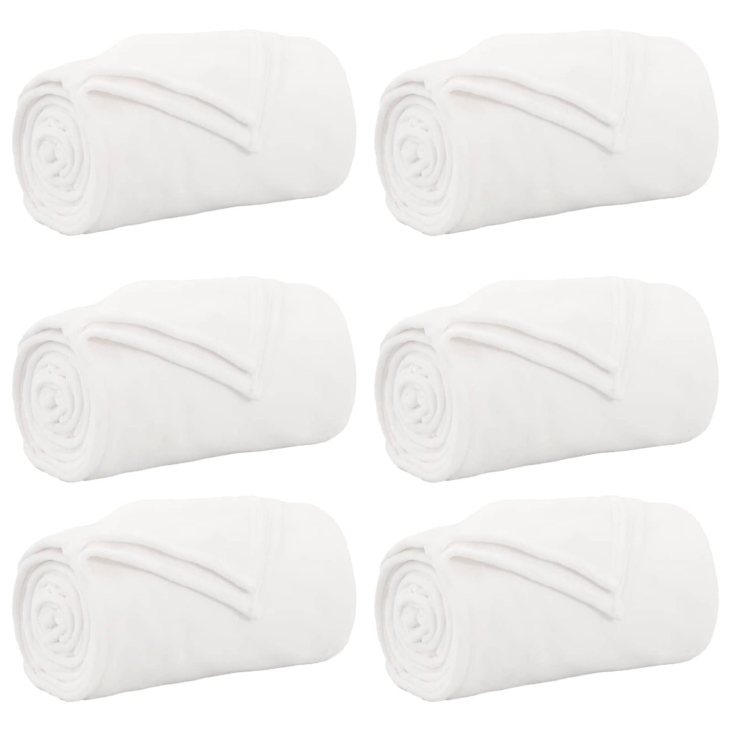 Throw Blankets 6 pcs White 150 x 200 cm Fleece