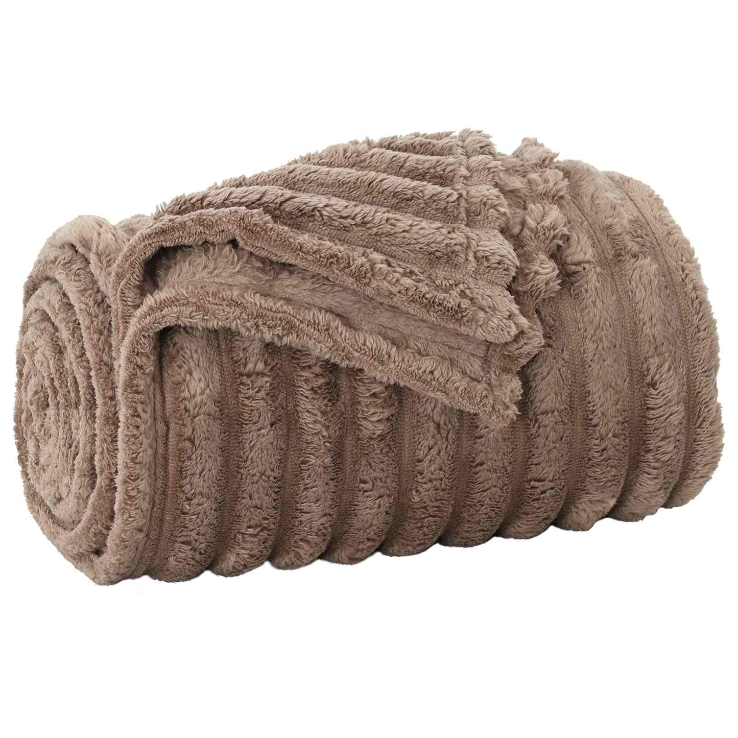 Throw Blanket Camel 240 x 220 cm Fleece