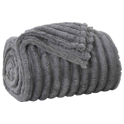 Throw Blanket Dark Grey 150 x 130 cm Fleece