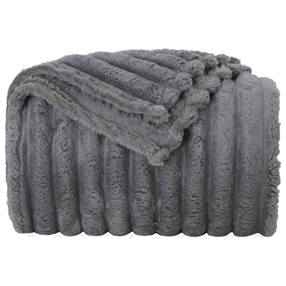 Throw Blanket Dark Grey 150 x 130 cm Fleece