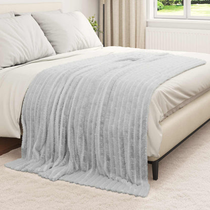 Throw Blanket Grey 200 x 150 cm Fleece
