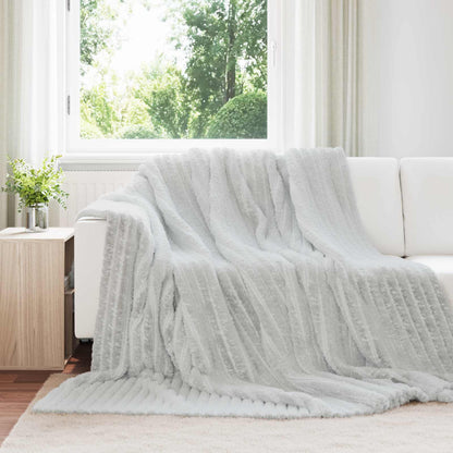 Throw Blanket Grey 240 x 220 cm Fleece