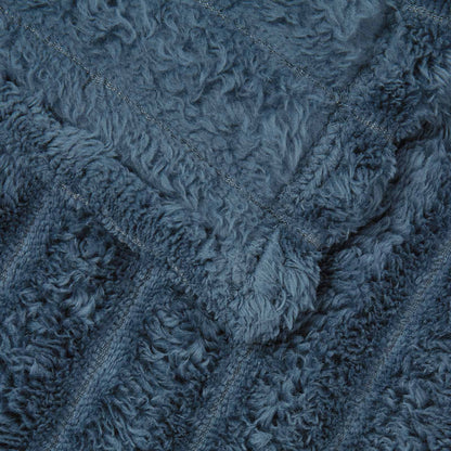 Throw Blanket Navy Blue 240 x 220 cm Fleece