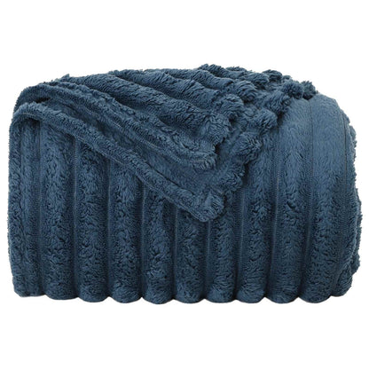 Throw Blanket Navy Blue 270 x 240 cm Fleece