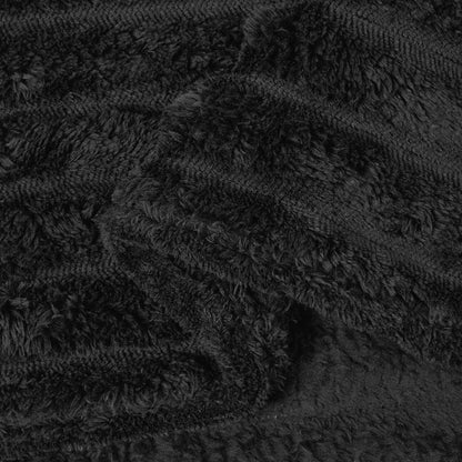 Throw Blanket Black 150 x 130 cm Fleece