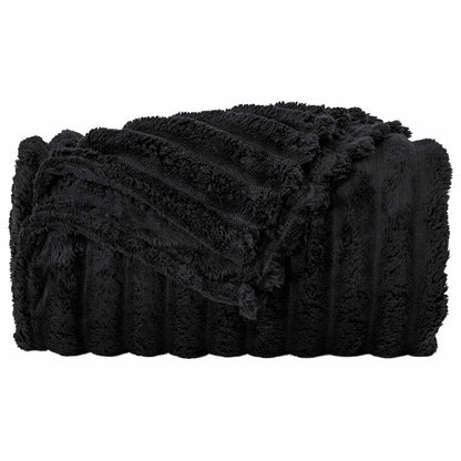 Throw Blanket Black 150 x 130 cm Fleece