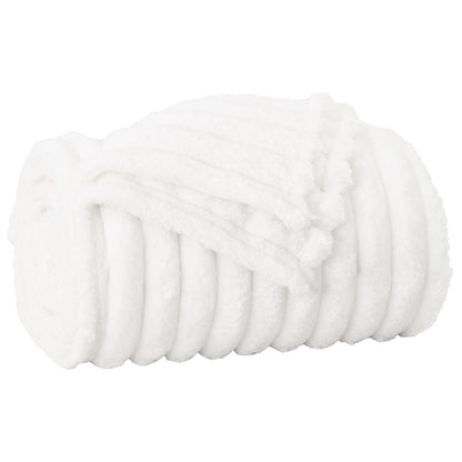 Throw Blanket White 150 x 130 cm Fleece