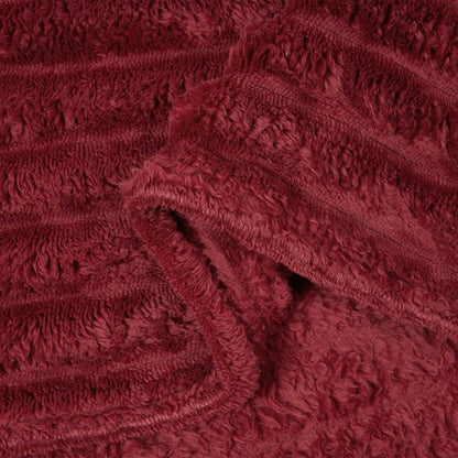 Throw Blanket Bordeaux Red 240 x 220 cm Fleece
