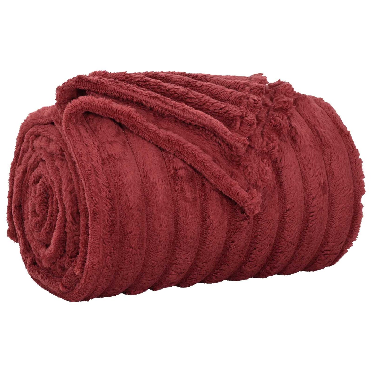 Throw Blanket Bordeaux Red 240 x 220 cm Fleece
