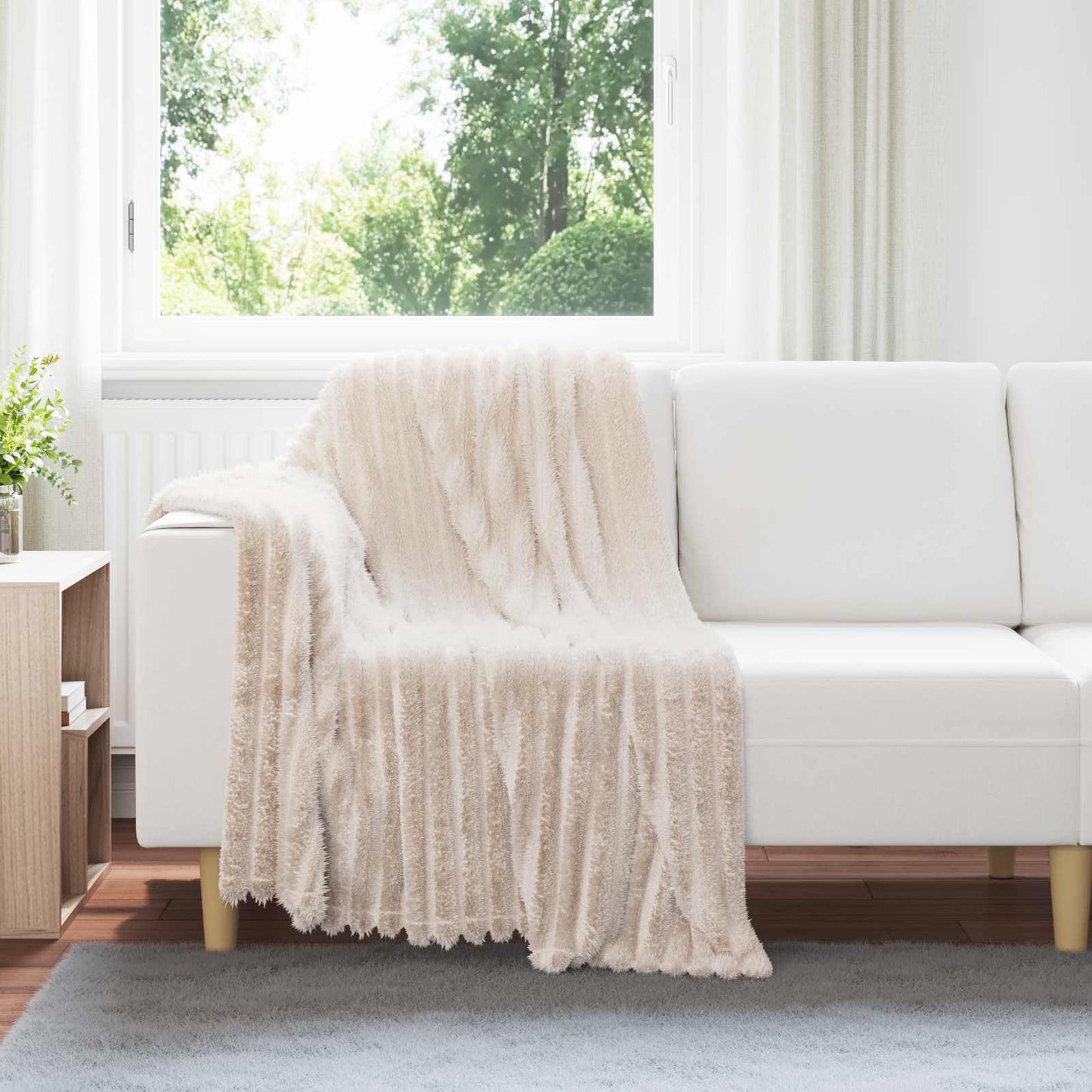 Throw Blankets 6 pcs Beige 150 x 130 cm Fleece