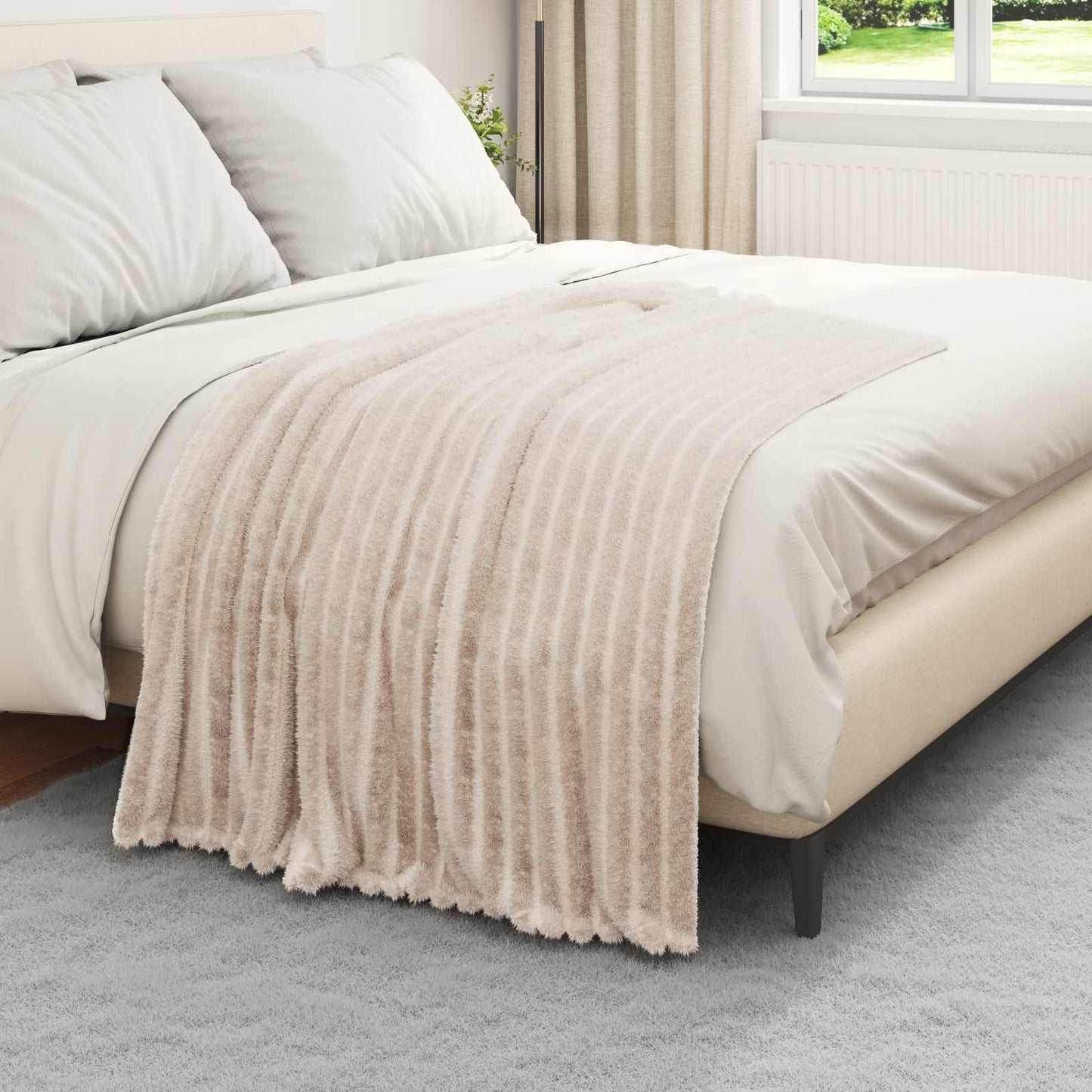 Throw Blankets 6 pcs Beige 150 x 130 cm Fleece