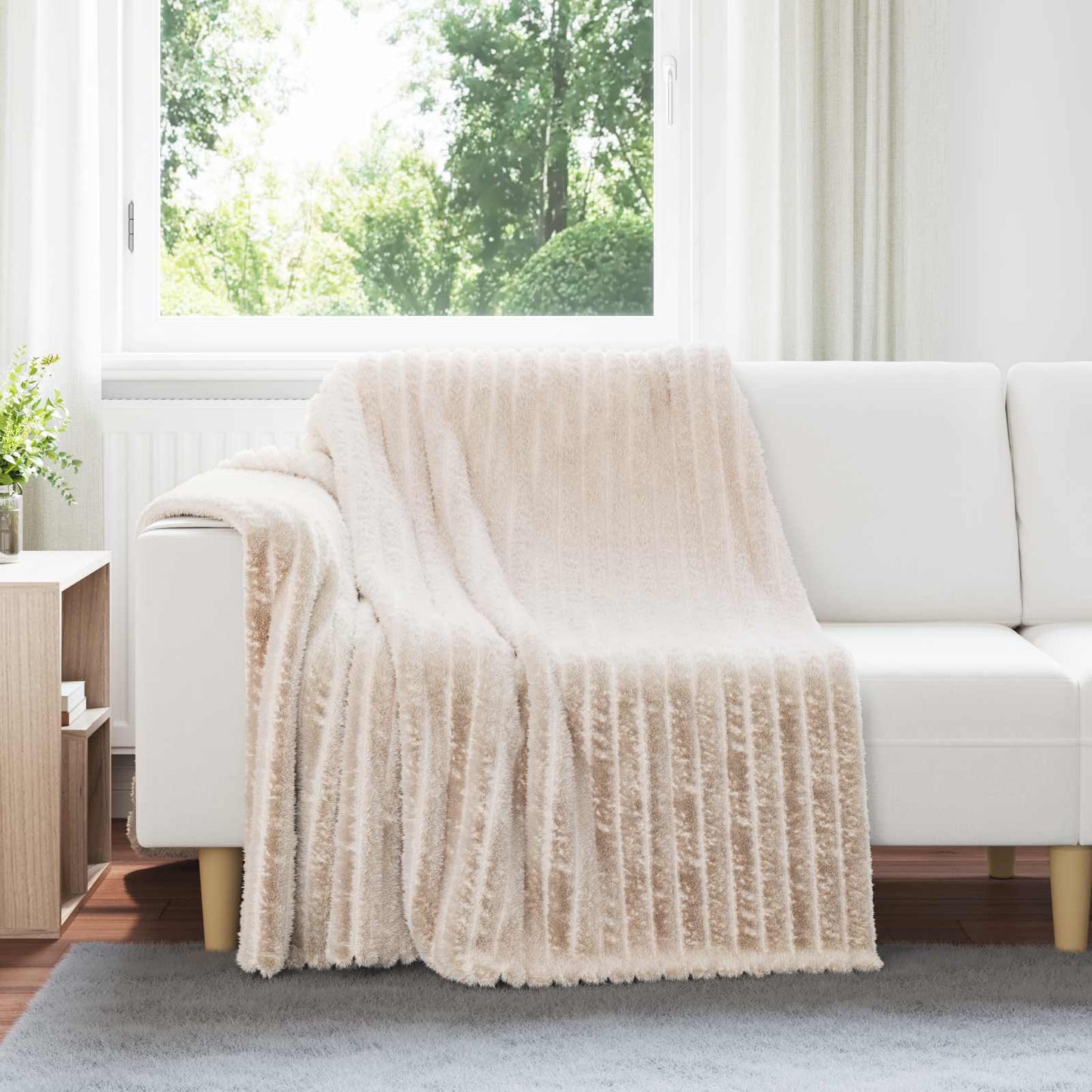 Throw Blankets 6 pcs Beige 200 x 150 cm Fleece