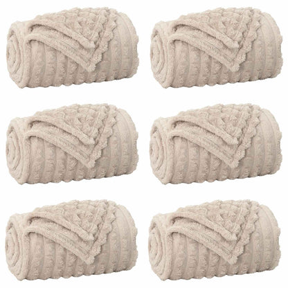 Throw Blankets 6 pcs Beige 200 x 150 cm Fleece