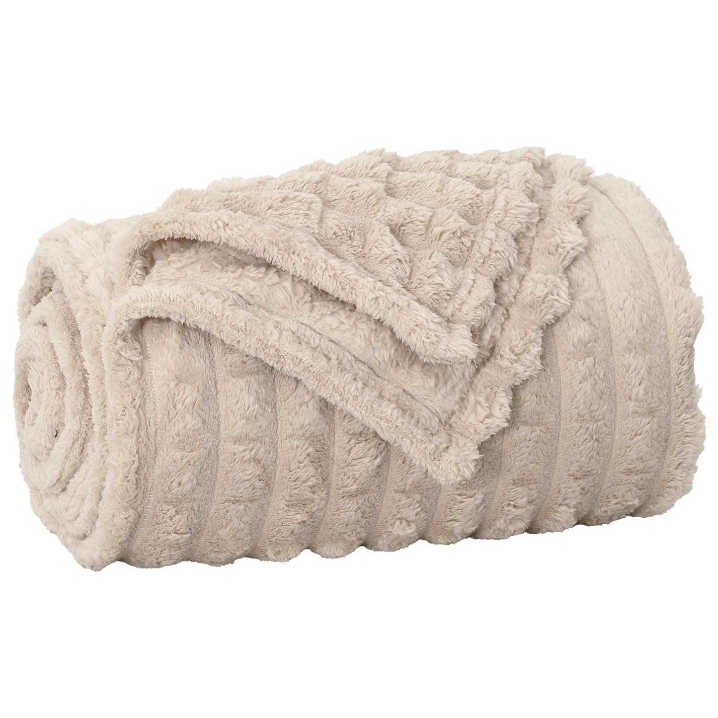 Throw Blankets 6 pcs Beige 270 x 240 cm Fleece