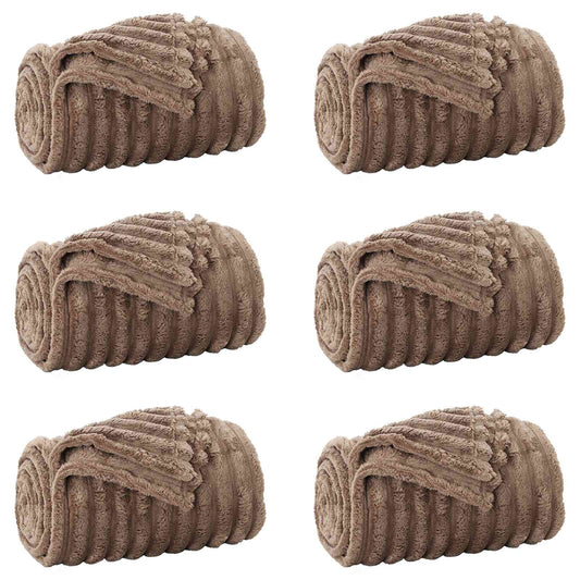 Throw Blankets 6 pcs Camel 150 x 130 cm 2.85 kg Fleece