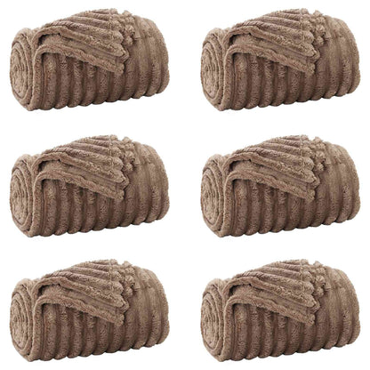 Throw Blankets 6 pcs Camel 200 x 150 cm Fleece