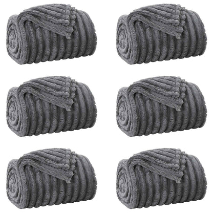 Throw Blankets 6 pcs Dark Grey 150 x 130 cm Fleece