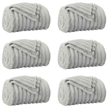 Throw Blankets 6 pcs Grey 150 x 130 cm Fleece