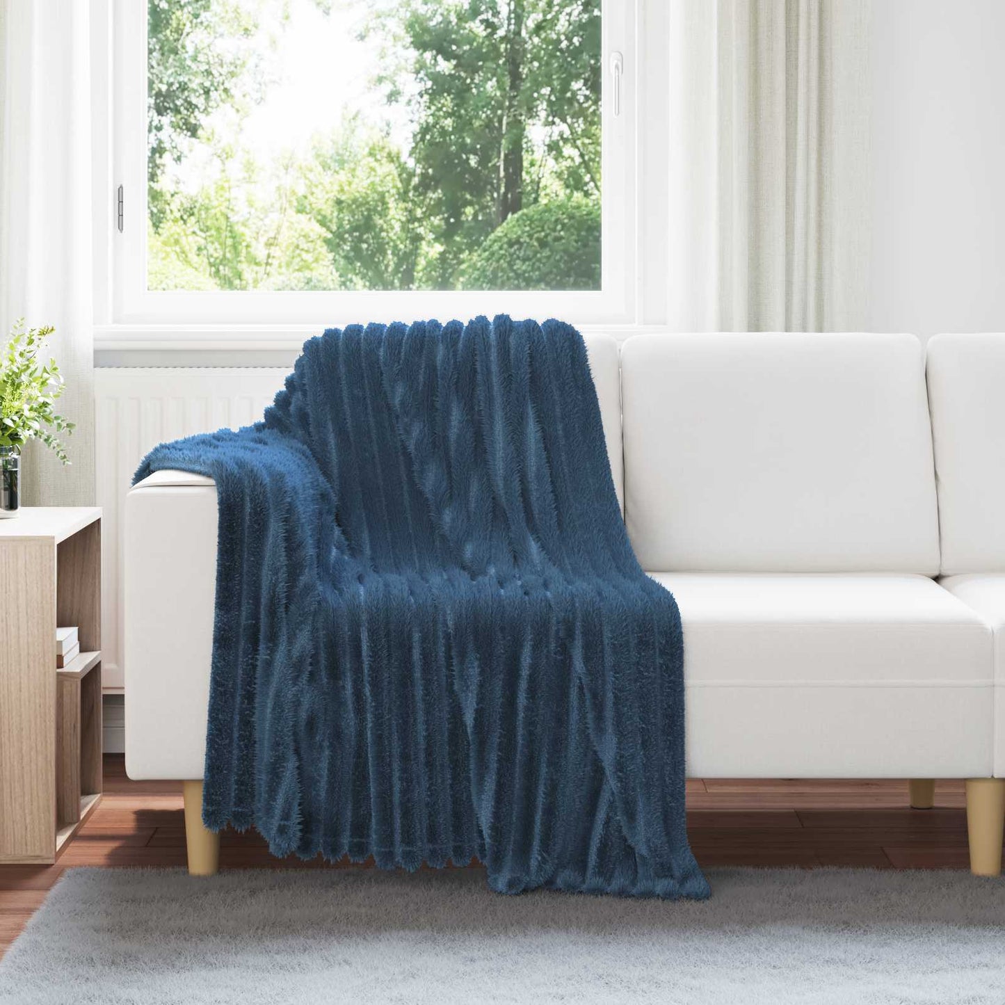 Throw Blankets 6 pcs Navy Blue 150 x 130 cm Fleece
