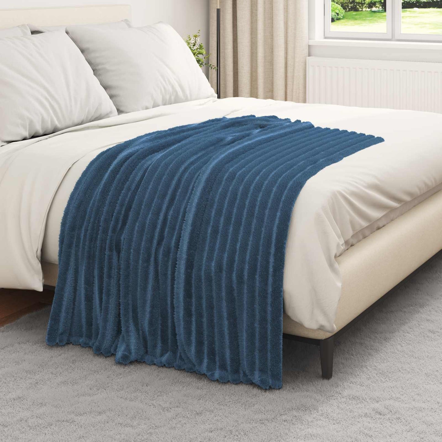 Throw Blankets 6 pcs Navy Blue 150 x 130 cm Fleece