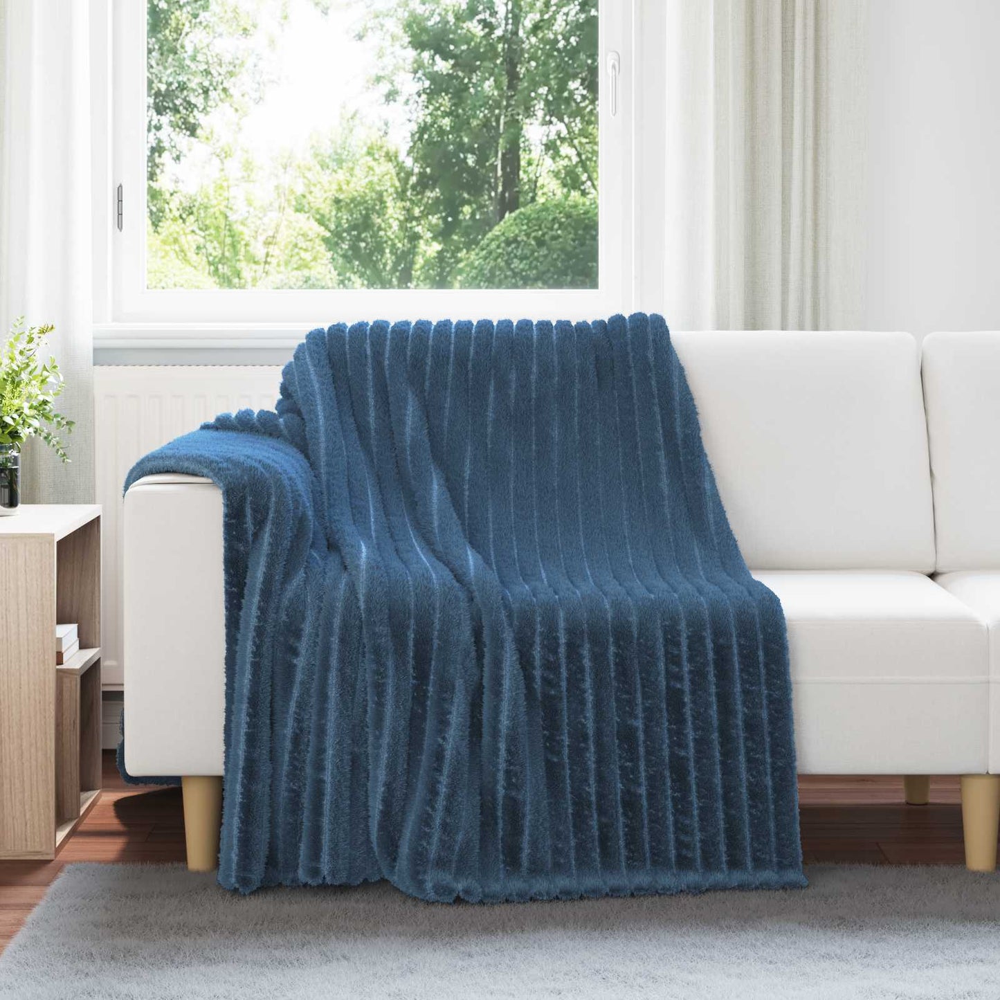 Throw Blankets 6 pcs Navy Blue 200 x 150 cm Fleece