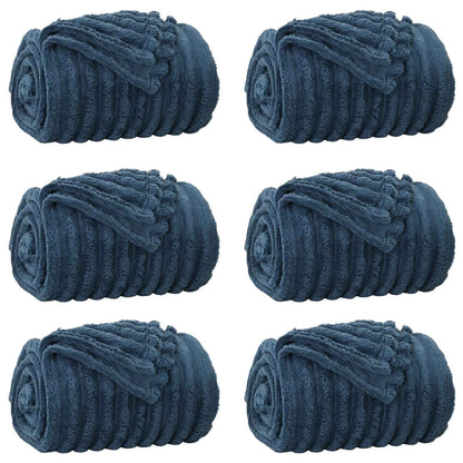 Throw Blankets 6 pcs Navy Blue 200 x 150 cm Fleece