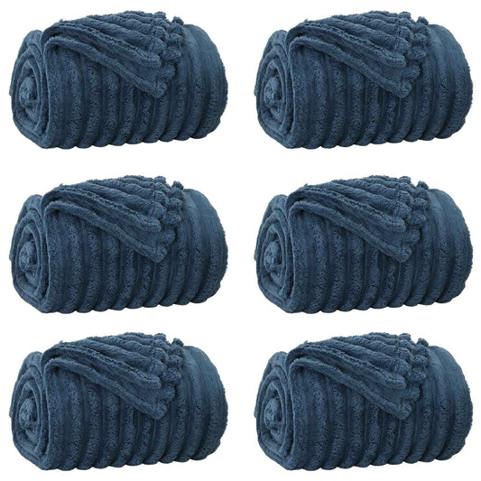 Throw Blankets 6 pcs Navy Blue 240 x 220 cm 8.76 kg Fleece