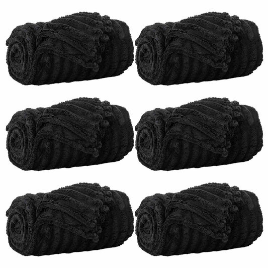 Throw Blankets 6 pcs Black 150 x 130 cm 2.85 kg Fleece