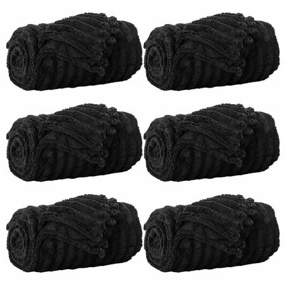 Throw Blankets 6 pcs Black 200 x 150 cm Fleece