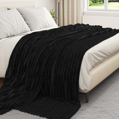 Throw Blankets 6 pcs Black 240 x 220 cm Fleece