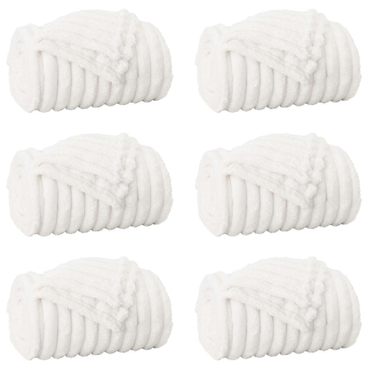 Throw Blankets 6 pcs White 150 x 130 cm 2.85 kg Fleece