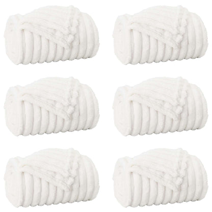 Throw Blankets 6 pcs White 200 x 150 cm Fleece