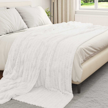 Throw Blankets 6 pcs White 240 x 220 cm Fleece