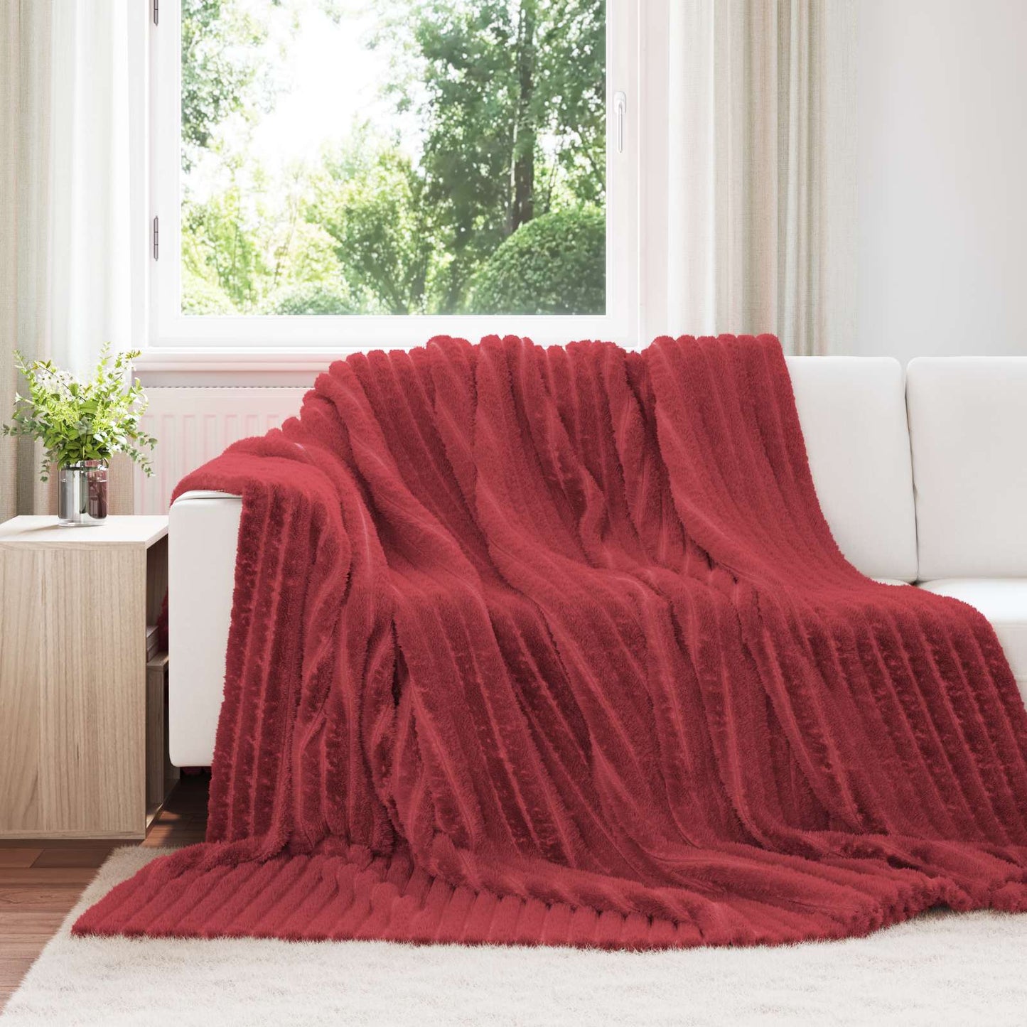 Throw Blankets 6 pcs Bordeaux Red 240 x 220 cm 8.76 kg Fleece