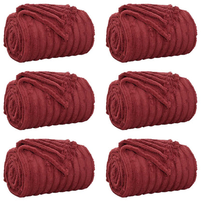 Throw Blankets 6 pcs Bordeaux Red 240 x 220 cm 8.76 kg Fleece