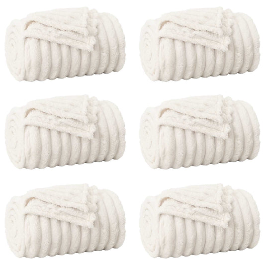 Throw Blankets 6 pcs Cream 200 x 150 cm 4.75 kg Fleece