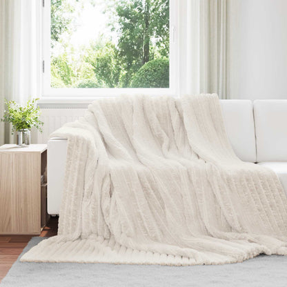 Throw Blankets 6 pcs Cream 240 x 220 cm Fleece