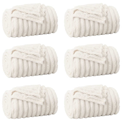 Throw Blankets 6 pcs Cream 240 x 220 cm Fleece