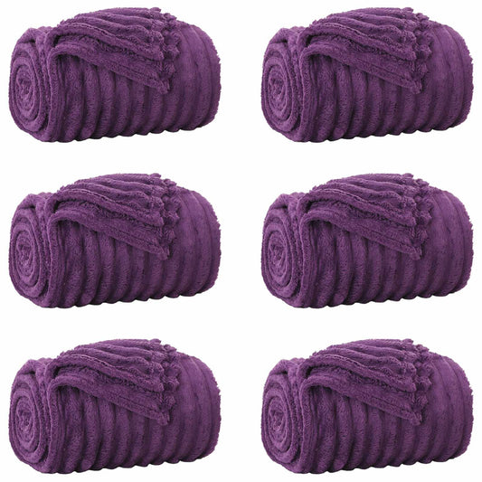 Throw Blankets 6 pcs Purple 150 x 130 cm 2.85 kg Fleece