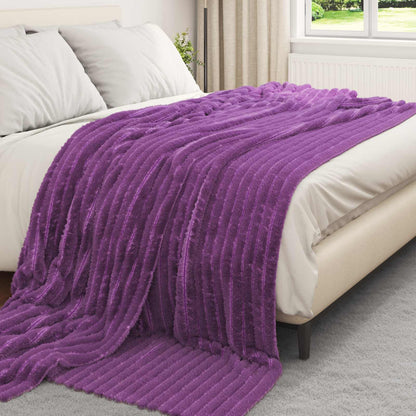 Throw Blankets 6 pcs Purple 240 x 220 cm Fleece