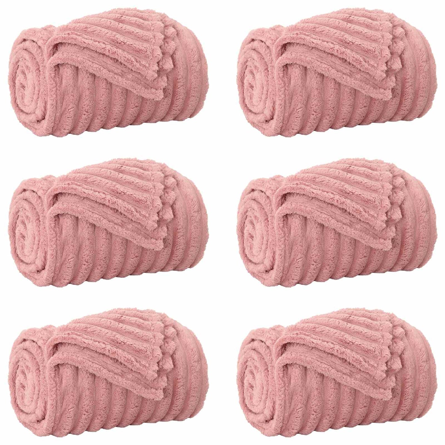 Throw Blankets 6 pcs Pink 200 x 150 cm Fleece
