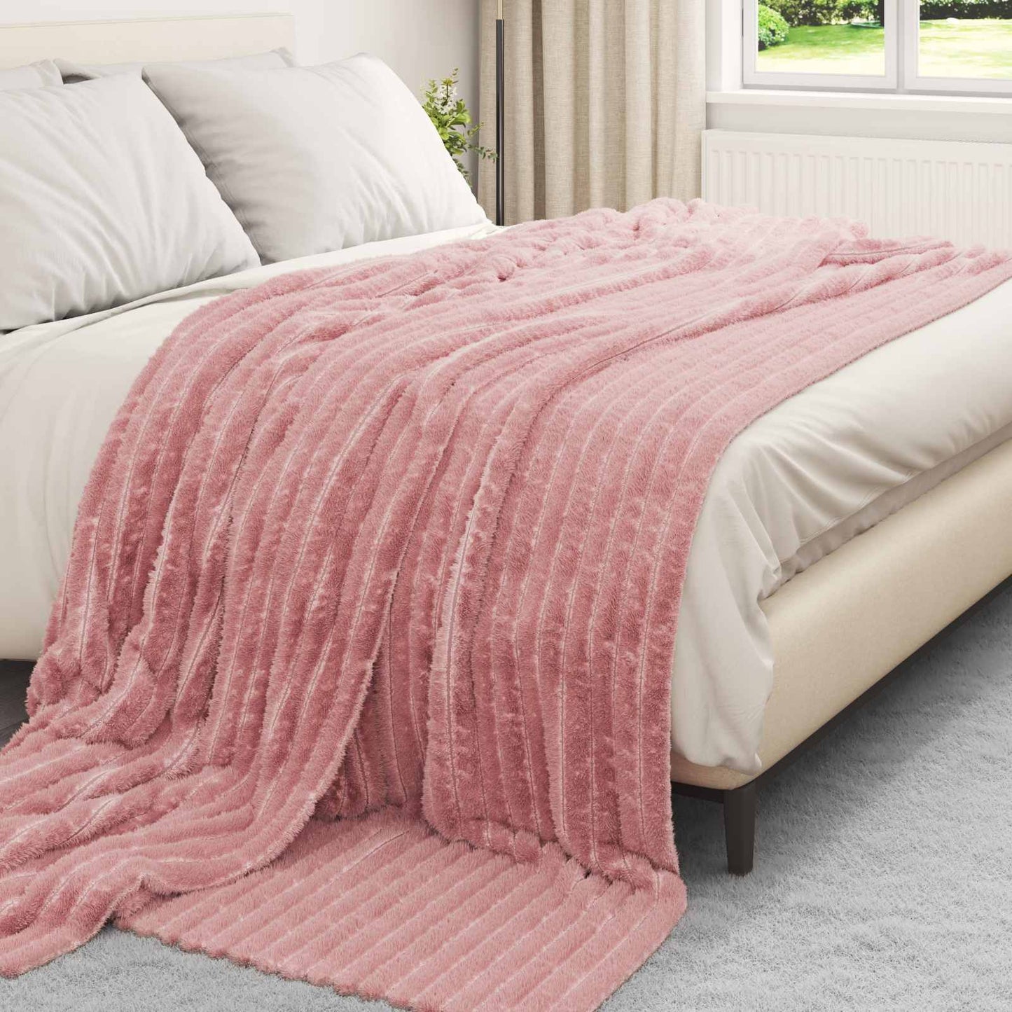Throw Blankets 6 pcs Pink 270 x 240 cm Fleece