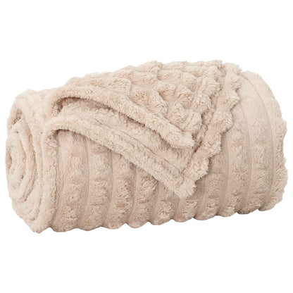 Throw Blanket Beige 150 x 130 cm Fleece