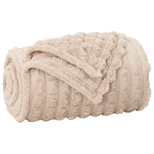 Throw Blanket Beige 150 x 130 cm 0.5 kg Fleece
