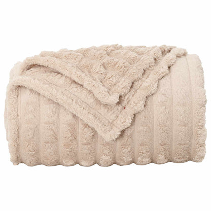 Throw Blanket Beige 200 x 150 cm Fleece