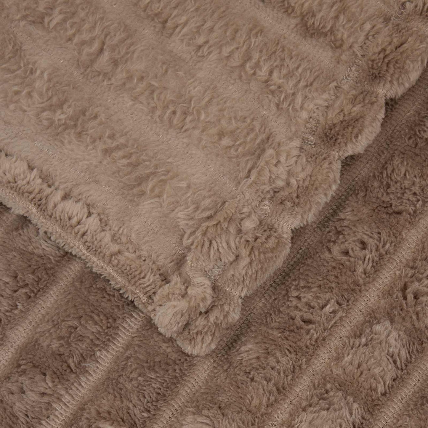 Throw Blanket Camel 240 x 220 cm Fleece