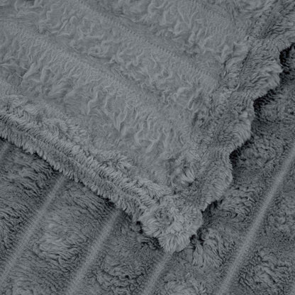 Throw Blanket Dark Grey 150 x 130 cm Fleece