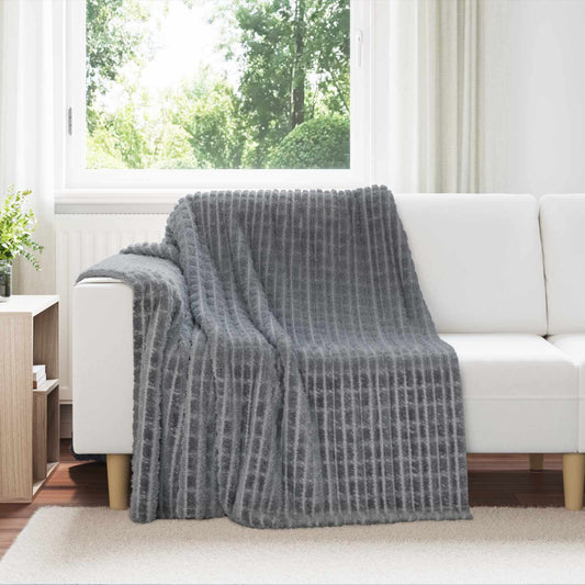 Throw Blanket Dark Grey 200 x 150 cm 0.78 kg Fleece
